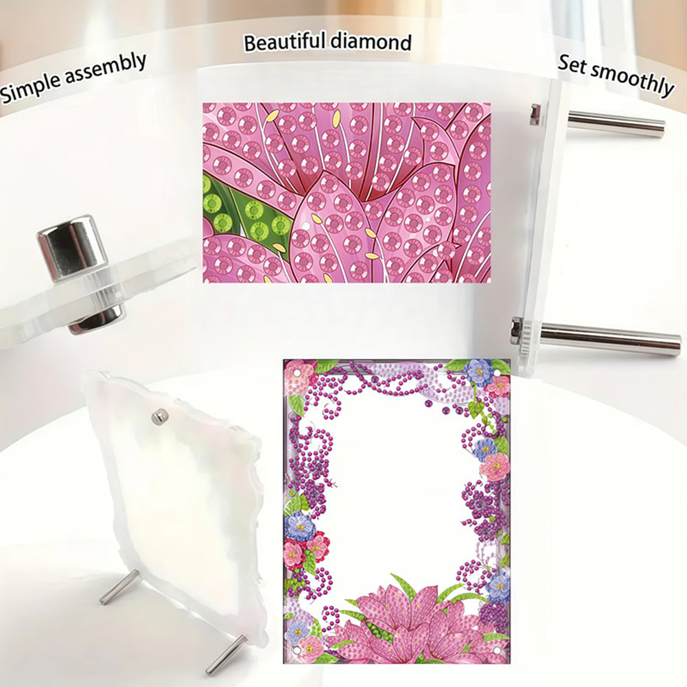 Special Shape Flower Table Top Diamond Painting Frame Kits for Home Office Decor