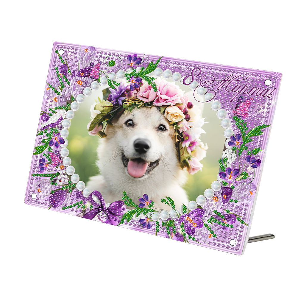Special Shape Flower Table Top Diamond Painting Frame Kits for Home Office Decor