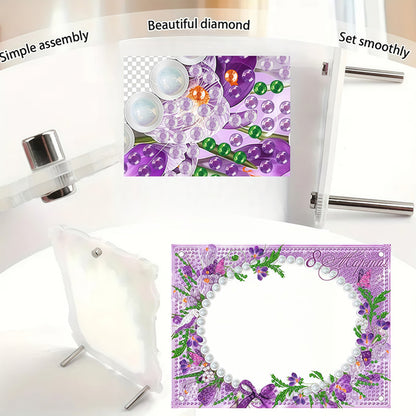 Special Shape Flower Table Top Diamond Painting Frame Kits for Home Office Decor