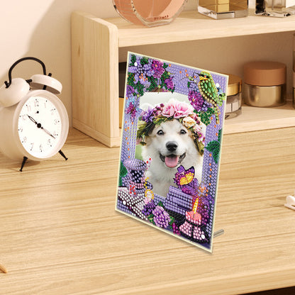 Special Shape Flower Table Top Diamond Painting Frame Kits for Home Office Decor