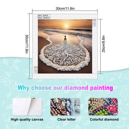 Beach Skirt Beauty - Special Shaped Drill Diamond Painting 30*30CM
