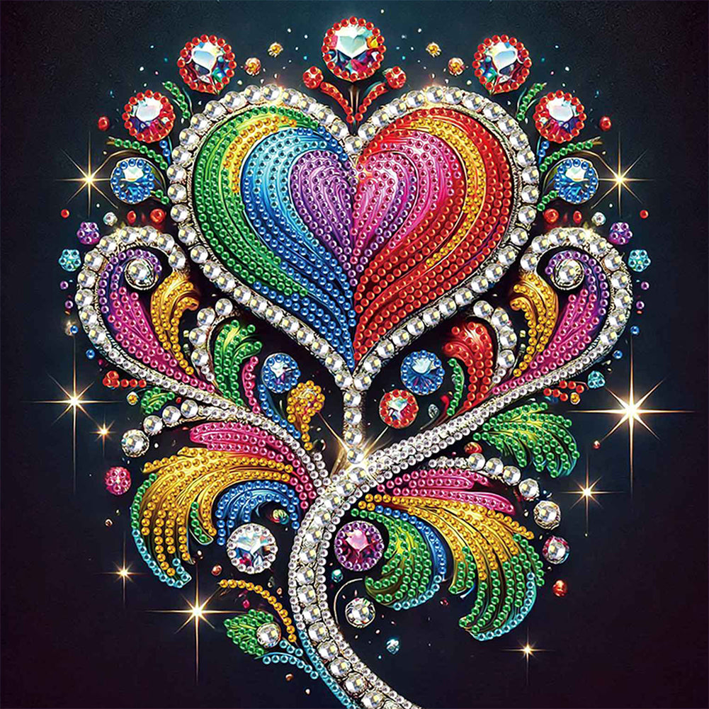 Shining Love - Special Shaped Drill Diamond Painting 30*30CM