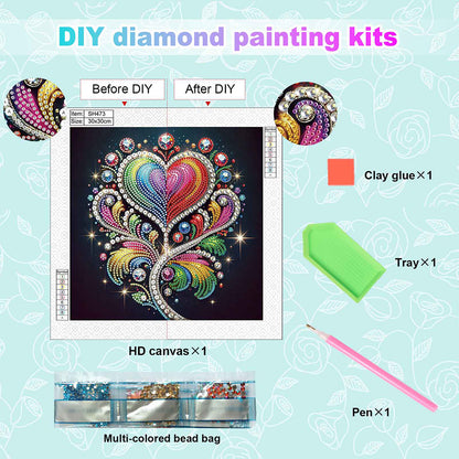 Shining Love - Special Shaped Drill Diamond Painting 30*30CM