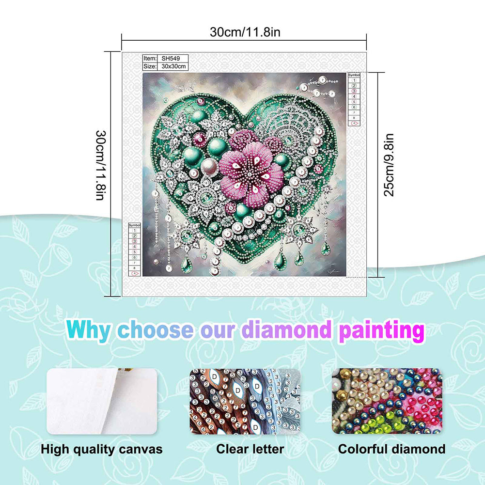 Shining Love - Special Shaped Drill Diamond Painting 30*30CM