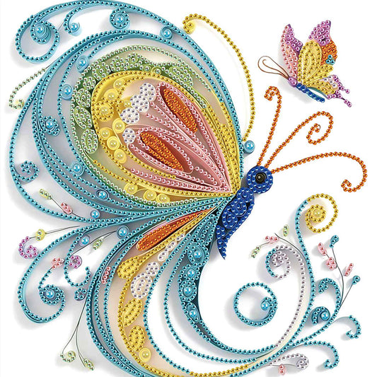 Quilled Butterfly - Special Shaped Drill Diamond Painting 30*30CM