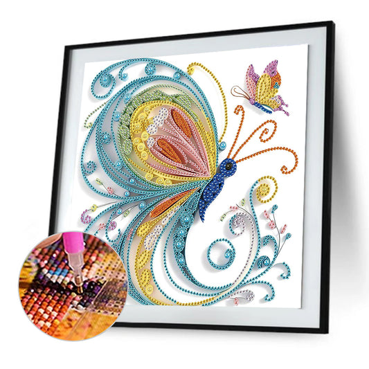 Quilled Butterfly - Special Shaped Drill Diamond Painting 30*30CM
