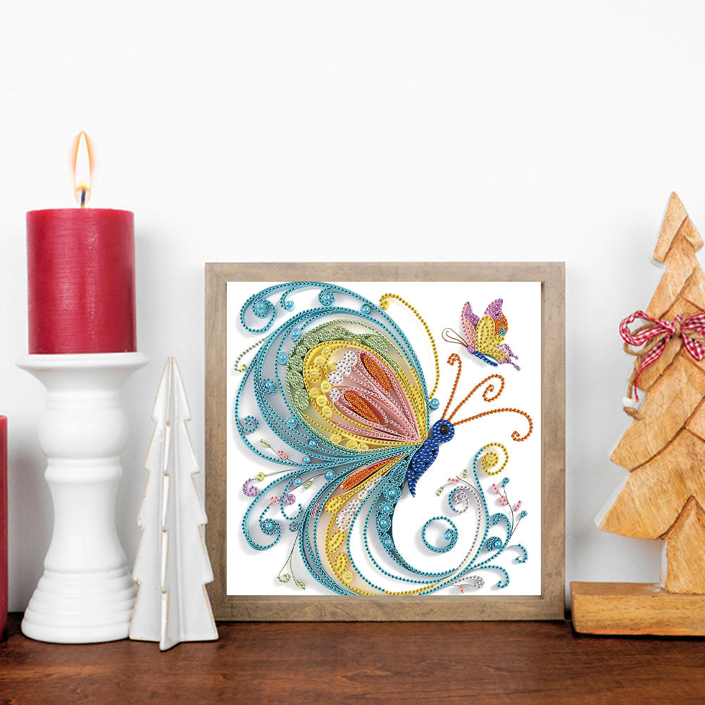 Quilled Butterfly - Special Shaped Drill Diamond Painting 30*30CM