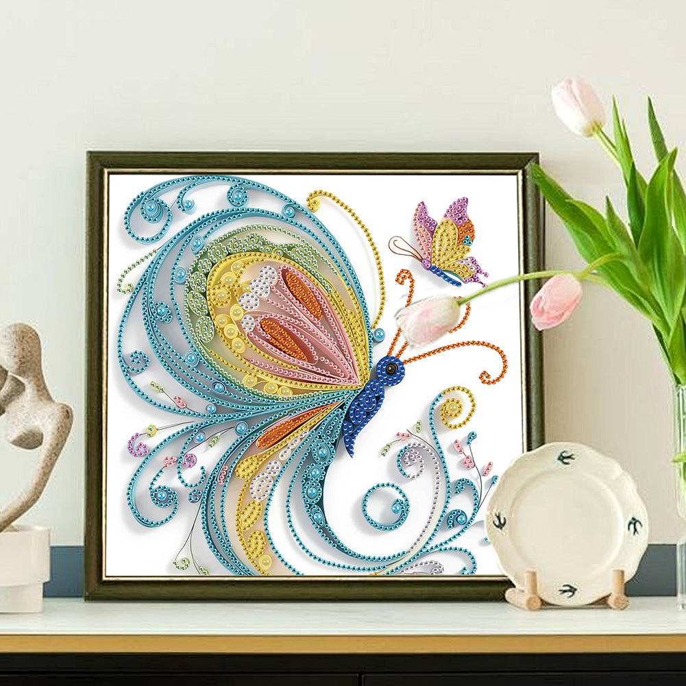 Quilled Butterfly - Special Shaped Drill Diamond Painting 30*30CM