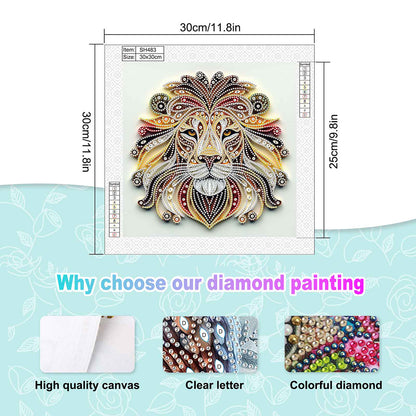 Quilled Lion - Special Shaped Drill Diamond Painting 30*30CM