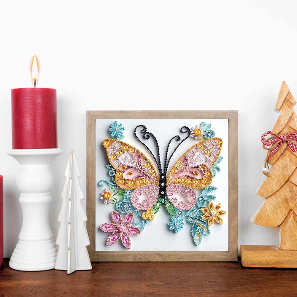 Quilled Butterfly - Special Shaped Drill Diamond Painting 30*30CM