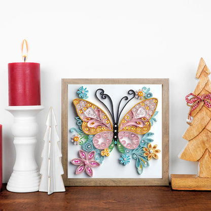 Quilled Butterfly - Special Shaped Drill Diamond Painting 30*30CM