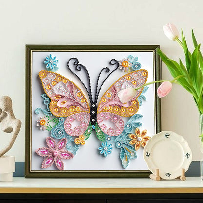 Quilled Butterfly - Special Shaped Drill Diamond Painting 30*30CM