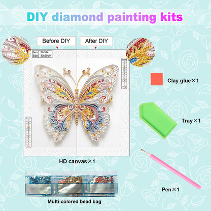 Quilled Butterfly - Special Shaped Drill Diamond Painting 30*30CM