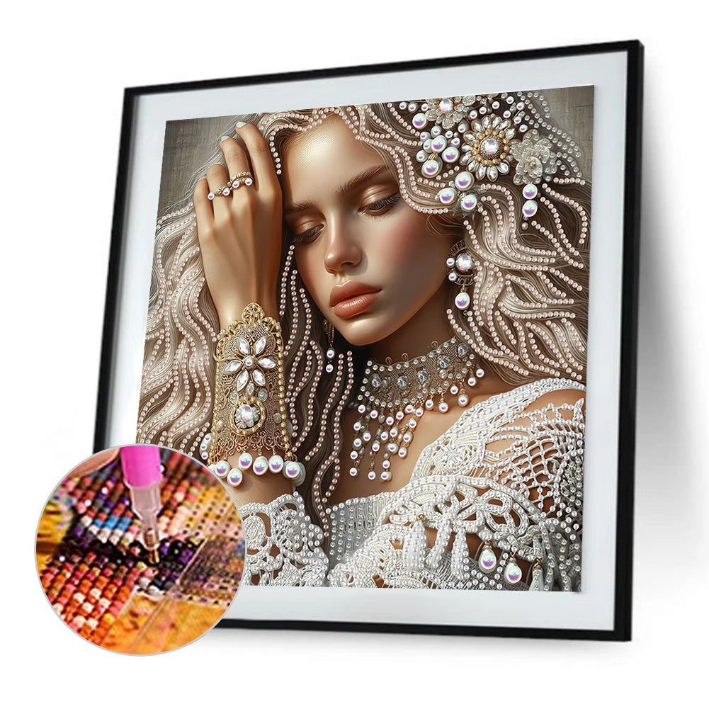 Lady Beauty - Special Shaped Drill Diamond Painting 30*30CM