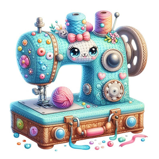 Sewing Machine - 14CT Stamped Cross Stitch 40*40CM
