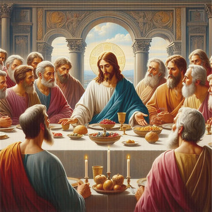 Jesus And His Disciples - 14CT Stamped Cross Stitch 40*40CM