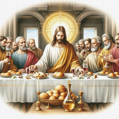 Jesus And His Disciples - 14CT Stamped Cross Stitch 40*40CM