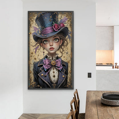 Top Hat Woman Child - Full Round Drill Diamond Painting 40*70CM