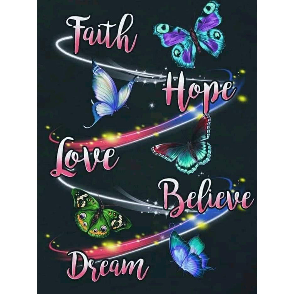 Inspirational Words - Full Round Drill Diamond Painting 30*40CM