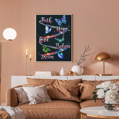 Inspirational Words - Full Round Drill Diamond Painting 30*40CM