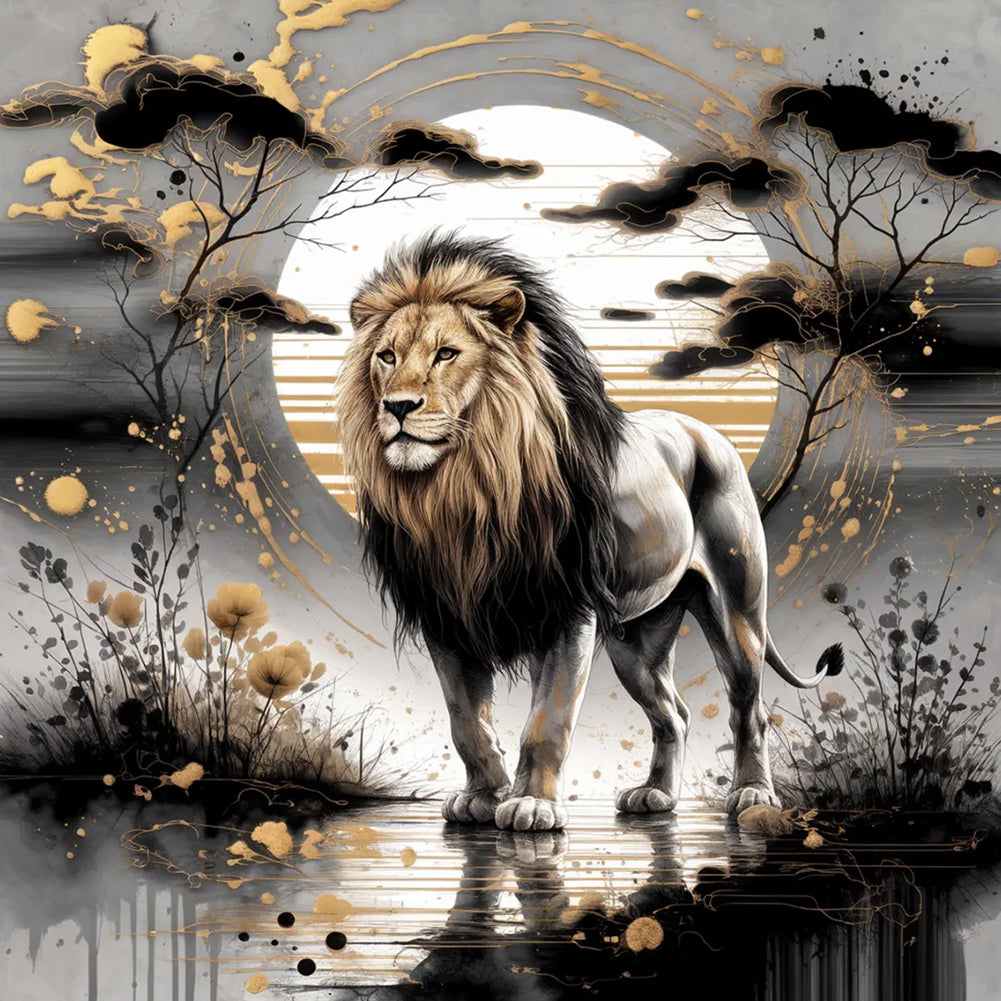 Lion - Full Round Drill Diamond Painting 40*40CM