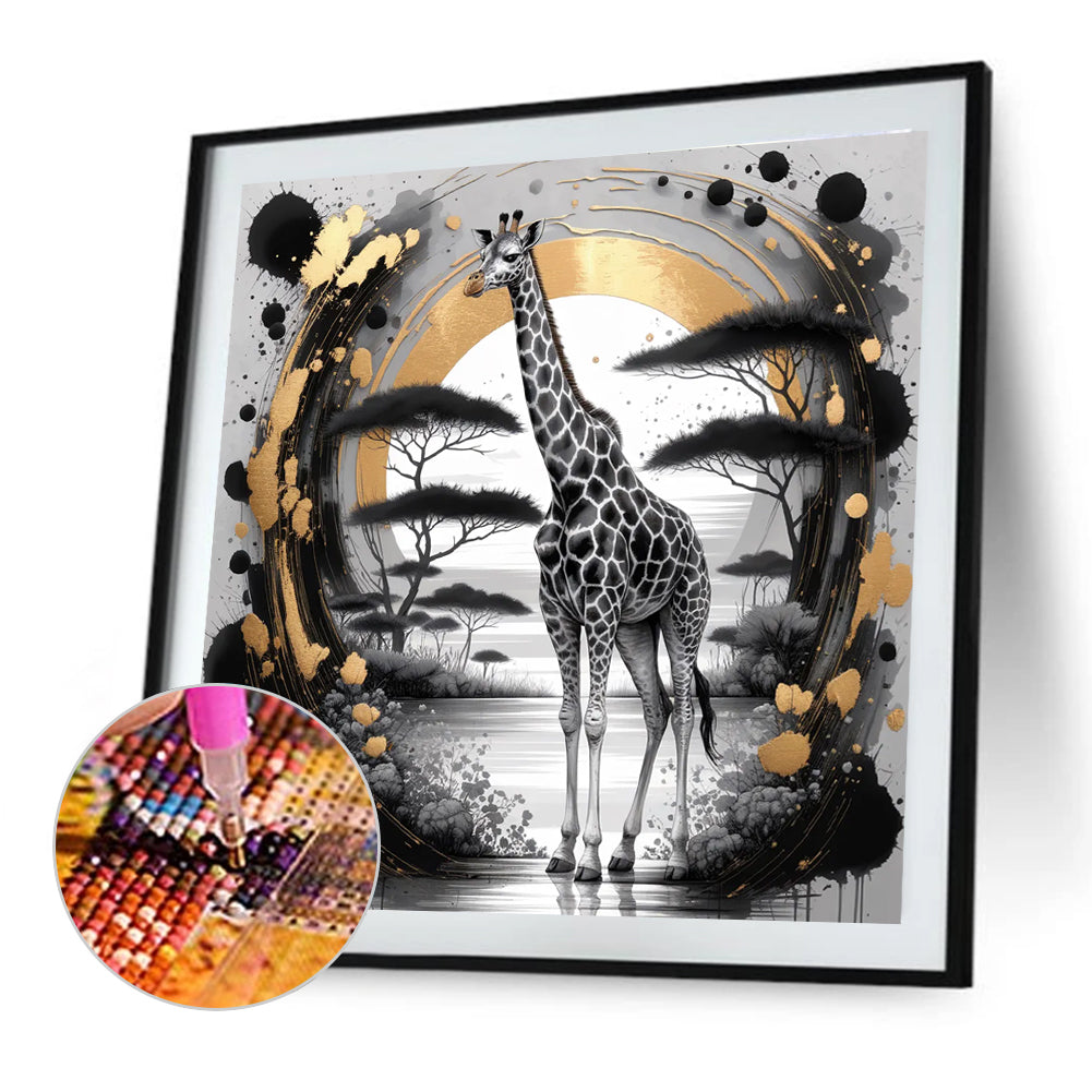Giraffe - Full Round Drill Diamond Painting 40*40CM