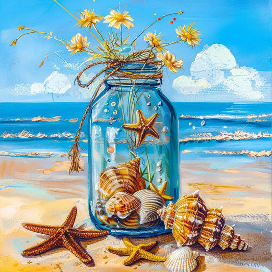 Shell Flowers - Full Round Drill Diamond Painting 40*40CM
