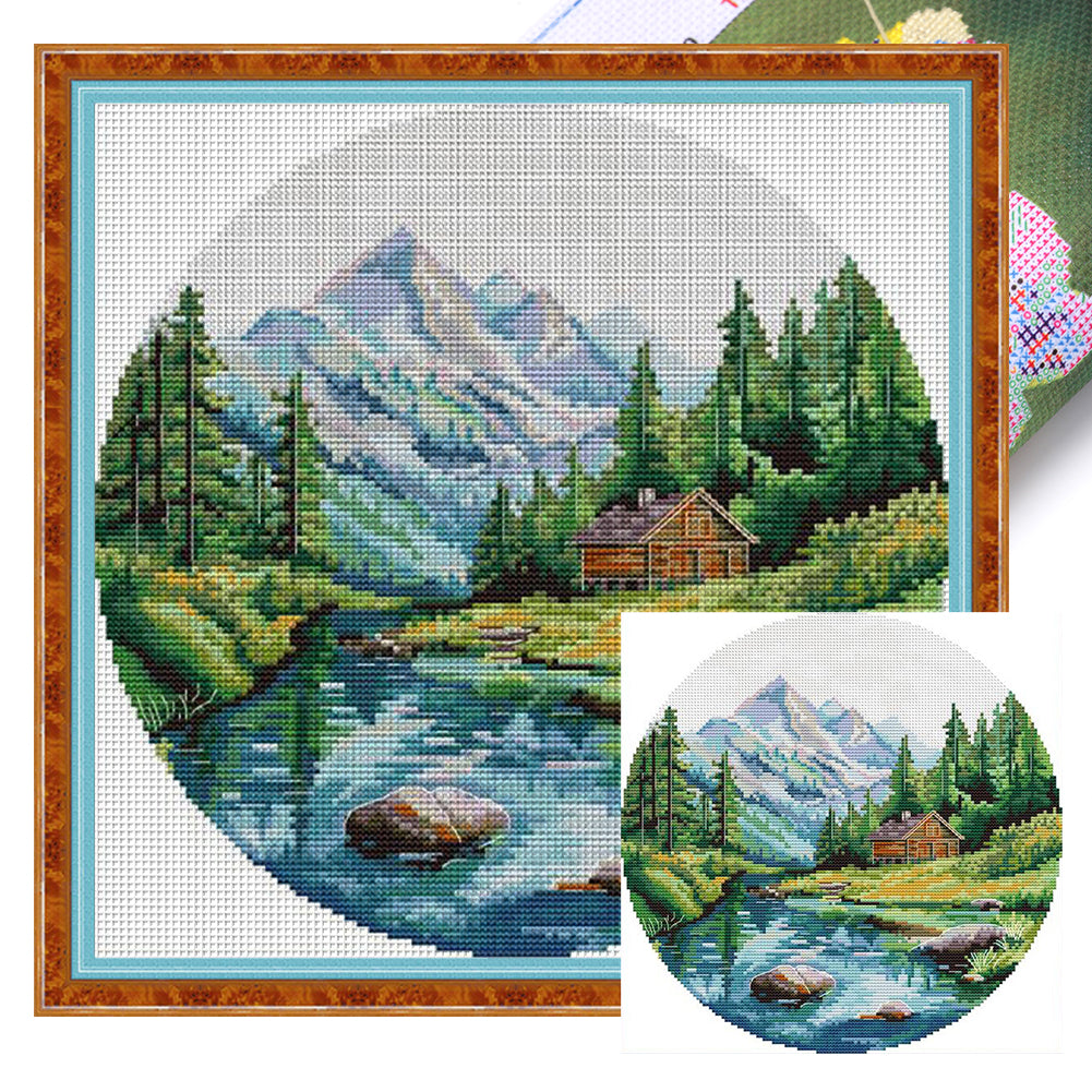 Circular Four Seasons-Summer - 14CT Stamped Cross Stitch 33*33CM(Joy Sunday)