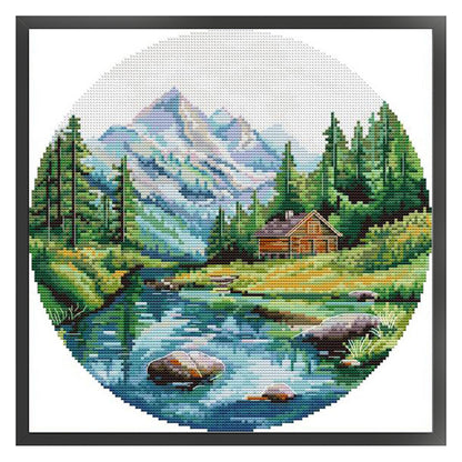 Circular Four Seasons-Summer - 14CT Stamped Cross Stitch 33*33CM(Joy Sunday)