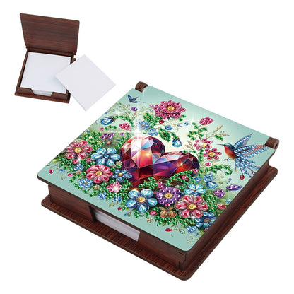 Wood Animals Diamond Art Note Box with 160 Sheets of Paper for Adults Beginners