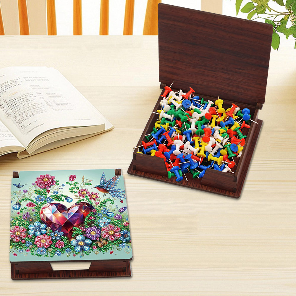 Wood Animals Diamond Art Note Box with 160 Sheets of Paper for Adults Beginners