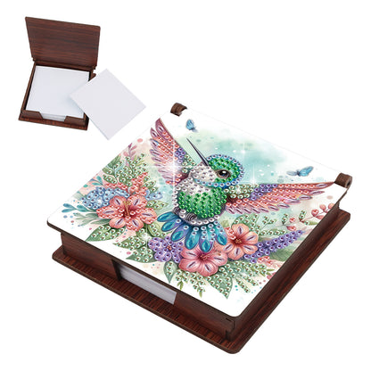 Wood Animals Diamond Art Note Box with 160 Sheets of Paper for Adults Beginners