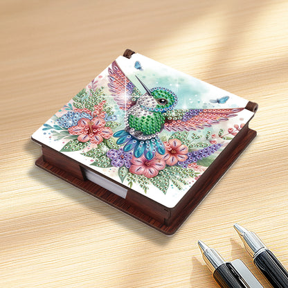 Wood Animals Diamond Art Note Box with 160 Sheets of Paper for Adults Beginners