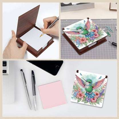 Wood Animals Diamond Art Note Box with 160 Sheets of Paper for Adults Beginners