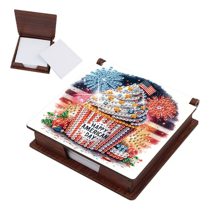 Wood Animals Diamond Art Note Box with 160 Sheets of Paper for Adults Beginners