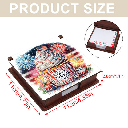 Wood Animals Diamond Art Note Box with 160 Sheets of Paper for Adults Beginners