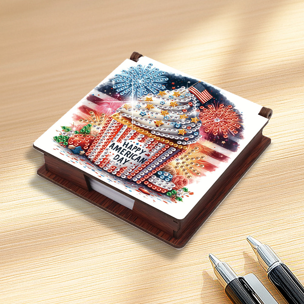 Wood Animals Diamond Art Note Box with 160 Sheets of Paper for Adults Beginners