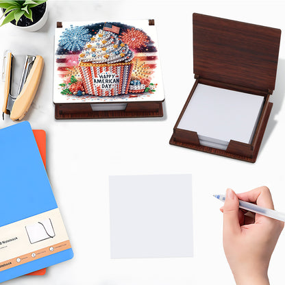 Wood Animals Diamond Art Note Box with 160 Sheets of Paper for Adults Beginners