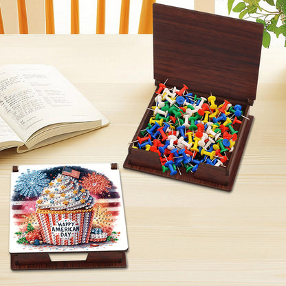 Wood Animals Diamond Art Note Box with 160 Sheets of Paper for Adults Beginners