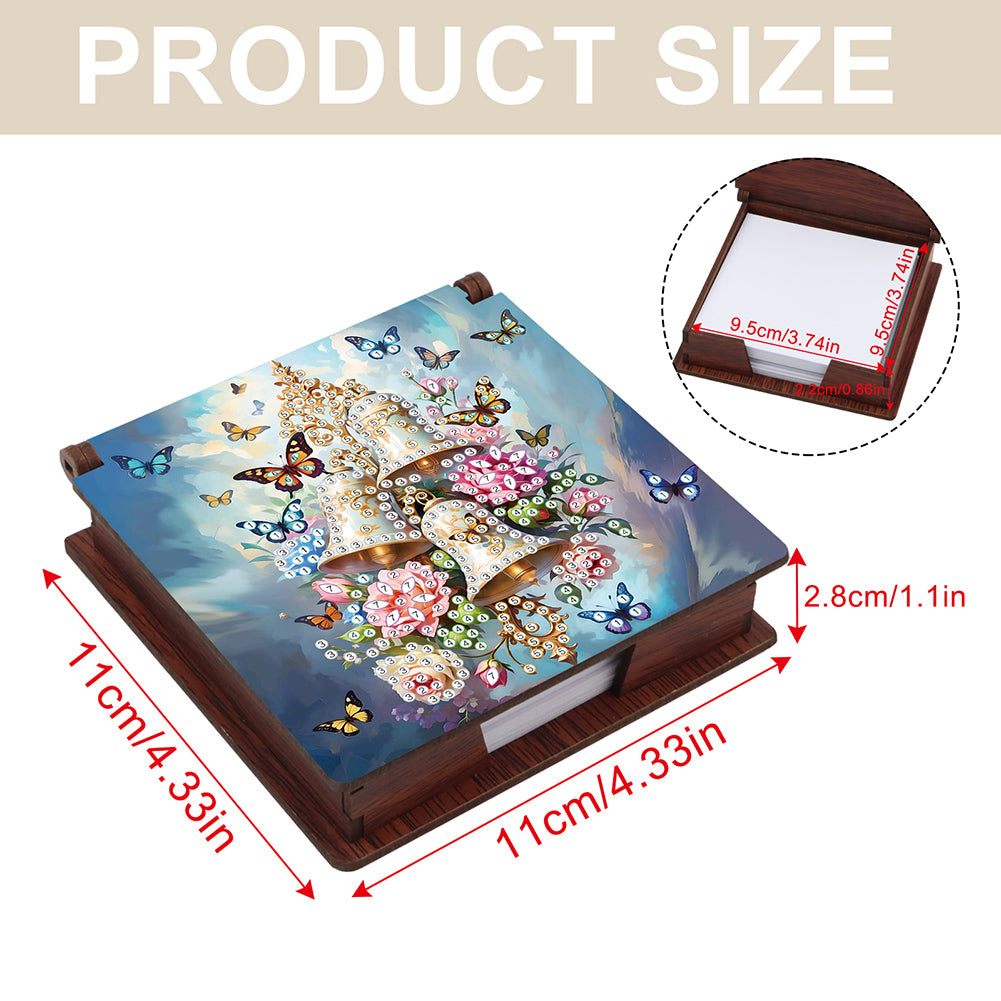 Wood Animals Diamond Art Note Box with 160 Sheets of Paper for Adults Beginners