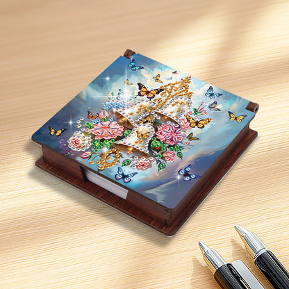 Wood Animals Diamond Art Note Box with 160 Sheets of Paper for Adults Beginners