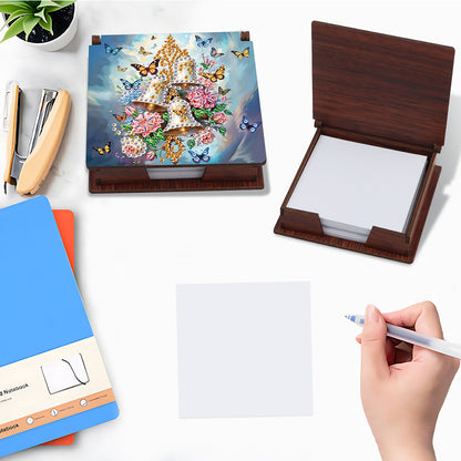 Wood Animals Diamond Art Note Box with 160 Sheets of Paper for Adults Beginners