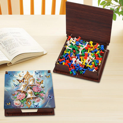 Wood Animals Diamond Art Note Box with 160 Sheets of Paper for Adults Beginners