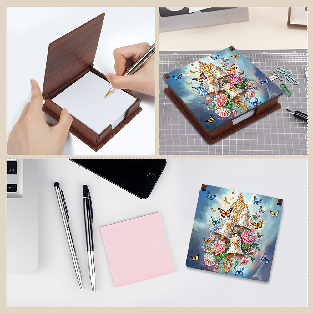Wood Animals Diamond Art Note Box with 160 Sheets of Paper for Adults Beginners