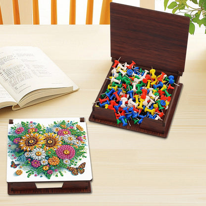 Wood Animals Diamond Art Note Box with 160 Sheets of Paper for Adults Beginners