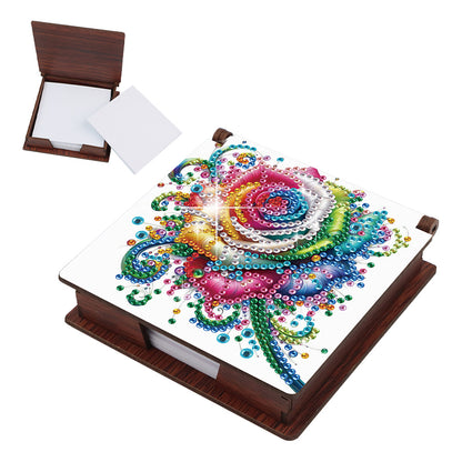 Wood Animals Diamond Art Note Box with 160 Sheets of Paper for Adults Beginners