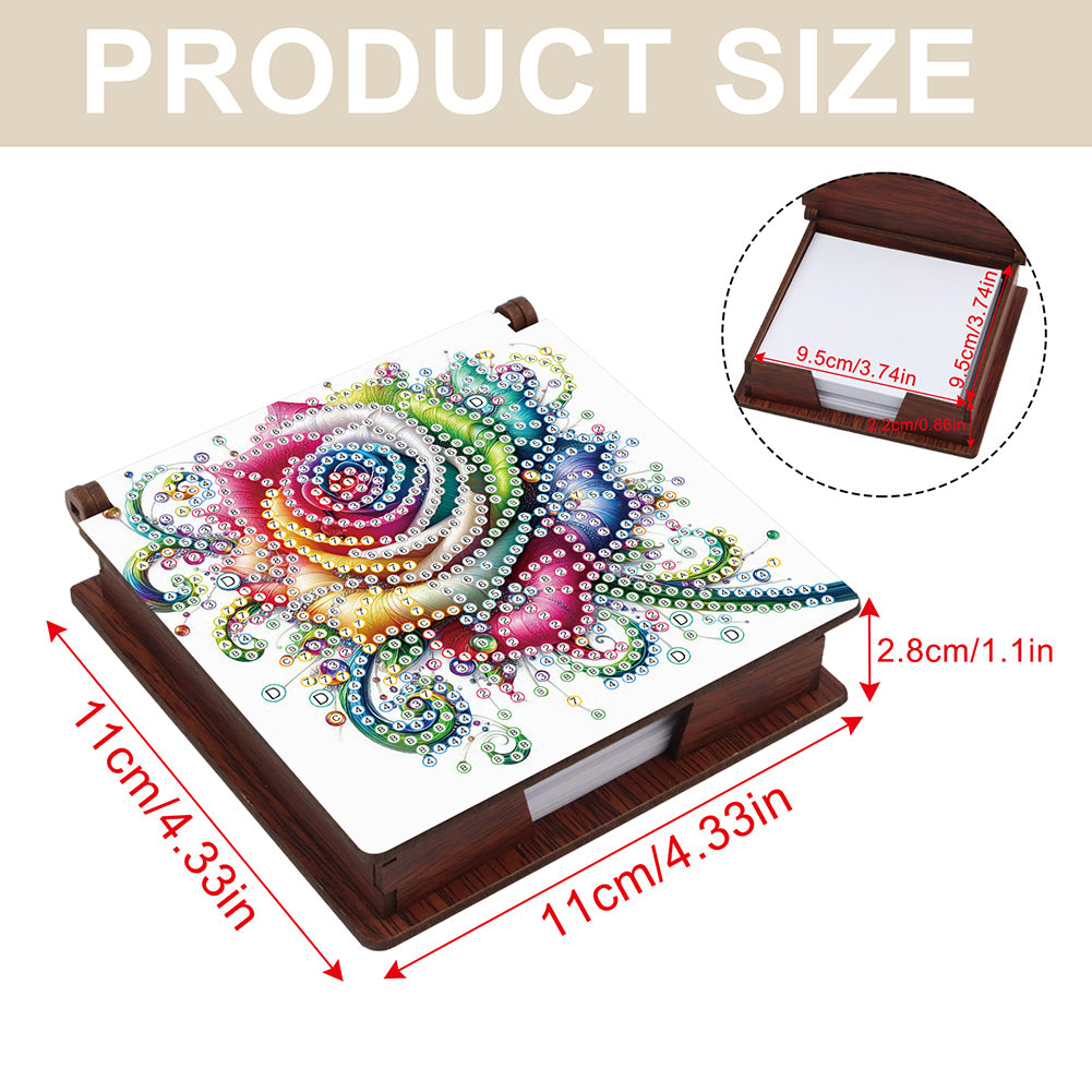 Wood Animals Diamond Art Note Box with 160 Sheets of Paper for Adults Beginners