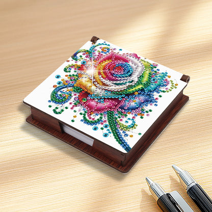 Wood Animals Diamond Art Note Box with 160 Sheets of Paper for Adults Beginners