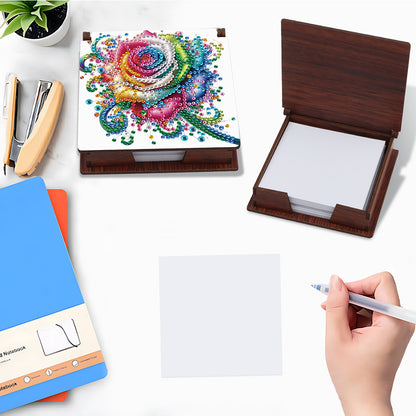 Wood Animals Diamond Art Note Box with 160 Sheets of Paper for Adults Beginners