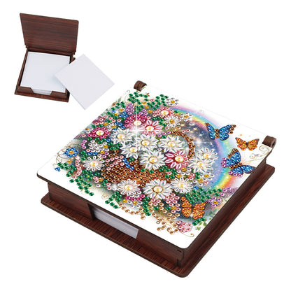 Wood Animals Diamond Art Note Box with 160 Sheets of Paper for Adults Beginners